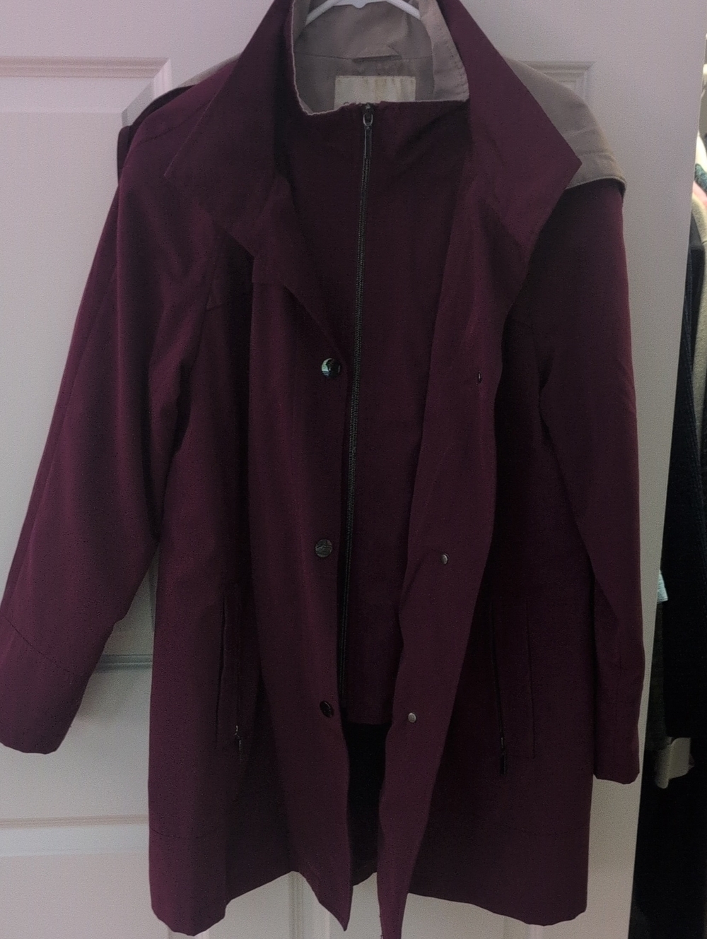 Women’s Plum Waterproof Trench Coat W/Removable Lining